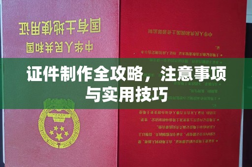 关西证件制作全攻略，注意事项与实用技巧
